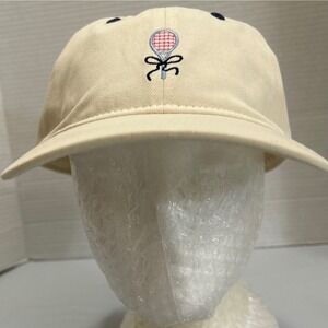 Frasier Sterling Sport Cream Tennis Racket Embroidered Baseball Hat AAP07 NWT